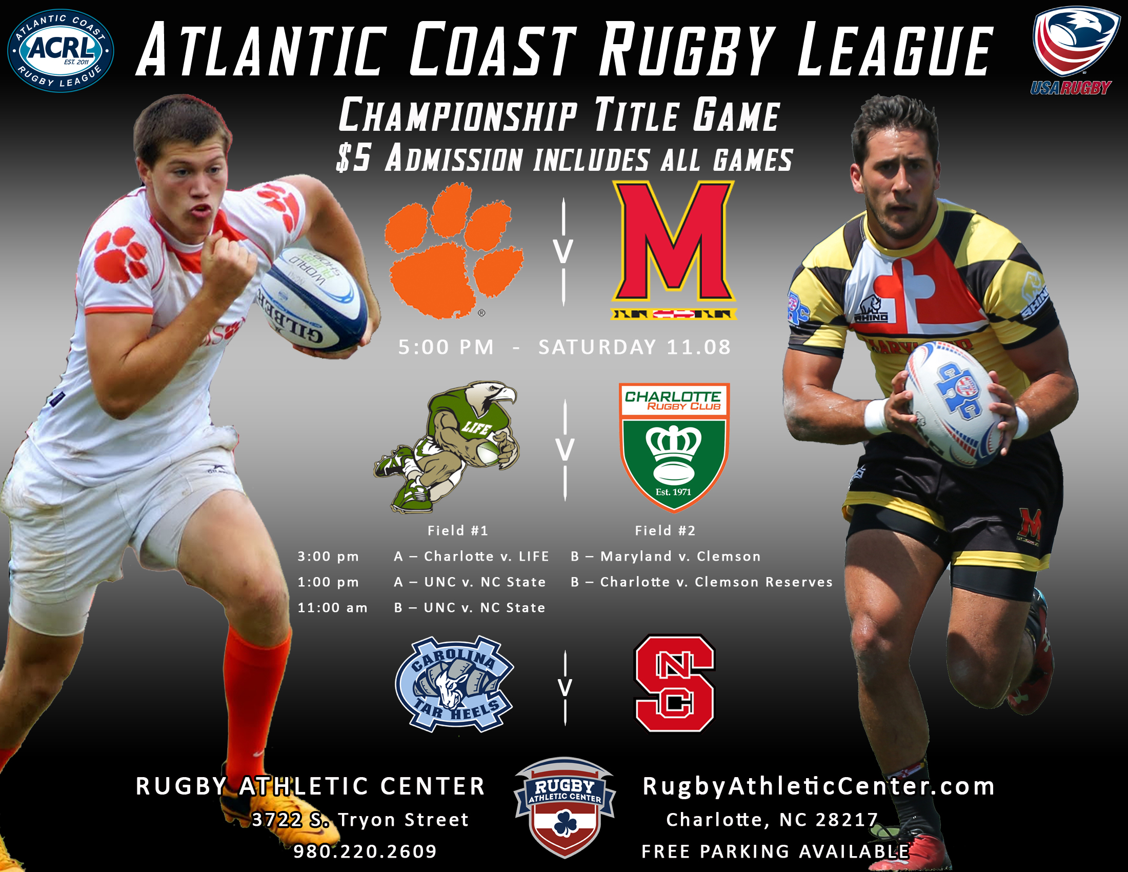 Teams confirmed for 2022 College Rugby Association of America's Fall  Classic in Charlotte, December 3-4