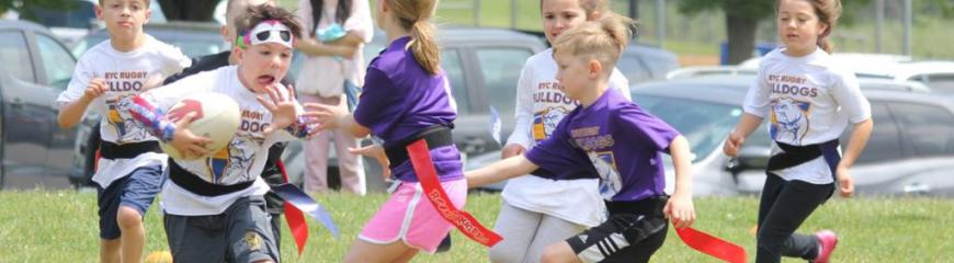 children playing flag rugby