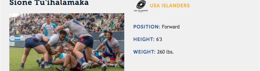 Player profile for URugby