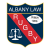 blue crest, red strip with rugby with ball & justice scales