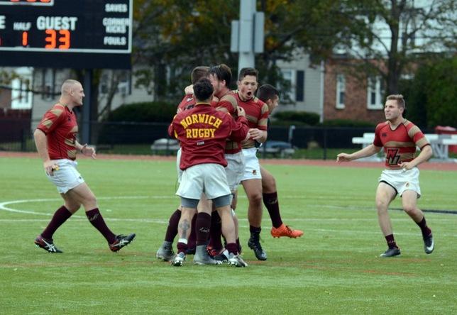 Norwich celebrates victory over Hartford Norwich advances to second straight USA Rugby Division II Final Four